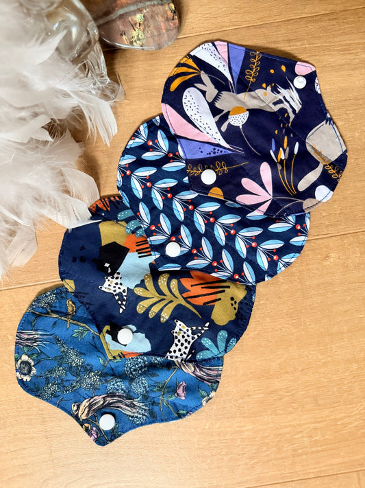 Lot de 4 mini protège-slips lavables Bleu marine