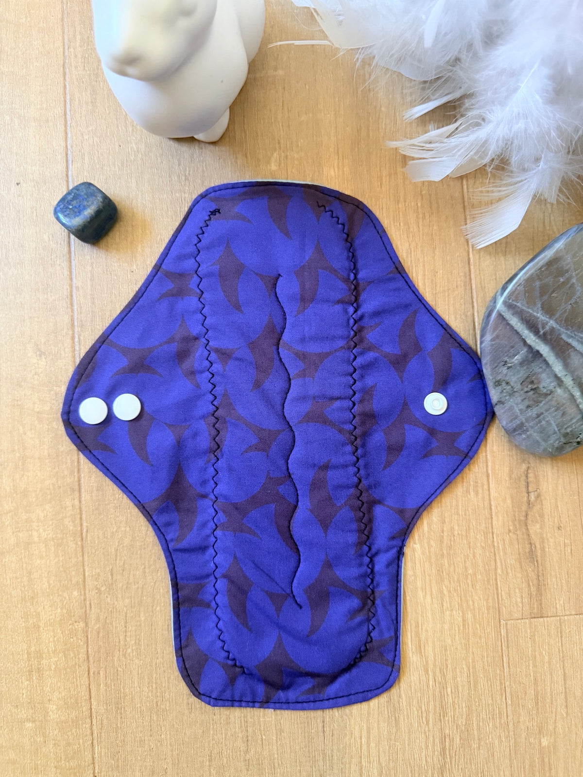 Serviette Hygiénique Lavable Nuit / Flux Abondant bleu marine et noir