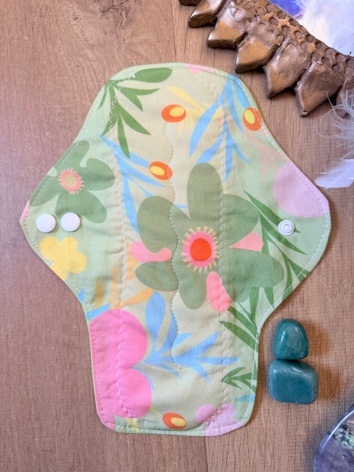 Serviette Hygiénique Lavable Nuit / Flux Abondant (À l'unité) verte printanier