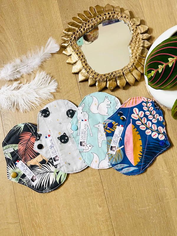 Lot de 4 mini protège-slips lavables