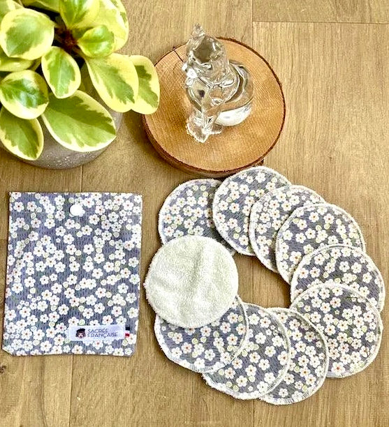 10 cotons réutilisables par lot avec étui de transport - Sacrée Française