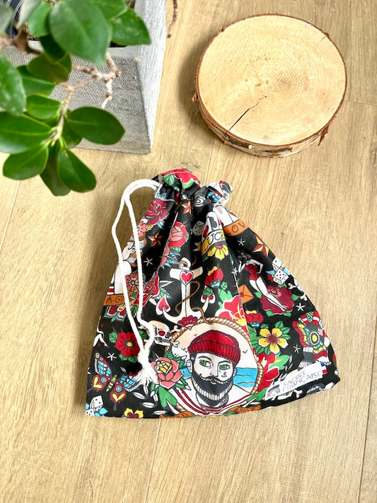 Pochon Imperméable Multi-Usages Sacrée Française | Fait Main en France | Zéro Déchet & Discret (24x24 cm) - Sacrée Française