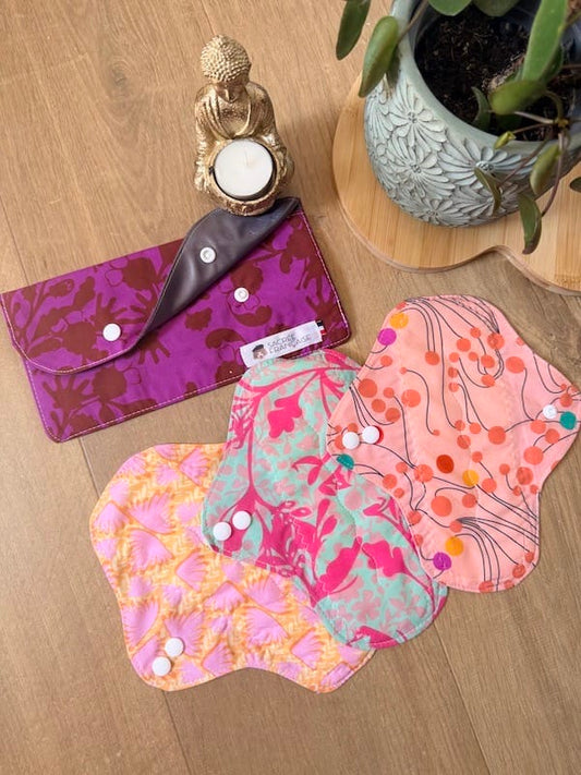 Lot 3 serviettes flux moyen + pochette M