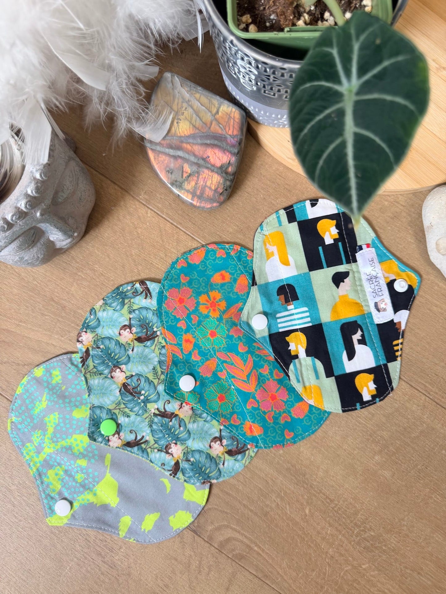 Lot de 4 mini protège-slips lavables