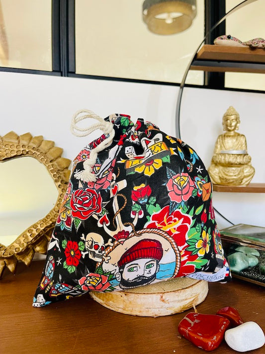 Pochon Imperméable Multi-Usages Sacrée Française | Fait Main en France | Zéro Déchet & Discret (24x24 cm)