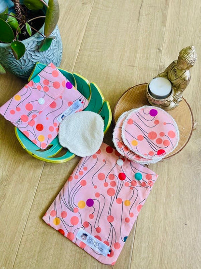 Kit de 10 cotons démaquillants lavables Oeko-Tex, fait main à Lyon, Sacrée Française