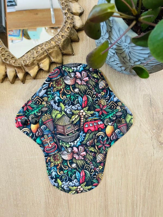 Sacrée Française Protections périodiques Serviette hygiénique lavable flux moyen Serviette lavable flux moyen Oeko-Tex
