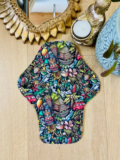 Serviette hygiénique lavable flux abondant ou nuit Oeko-Tex, faite main à Lyon, Sacrée Française