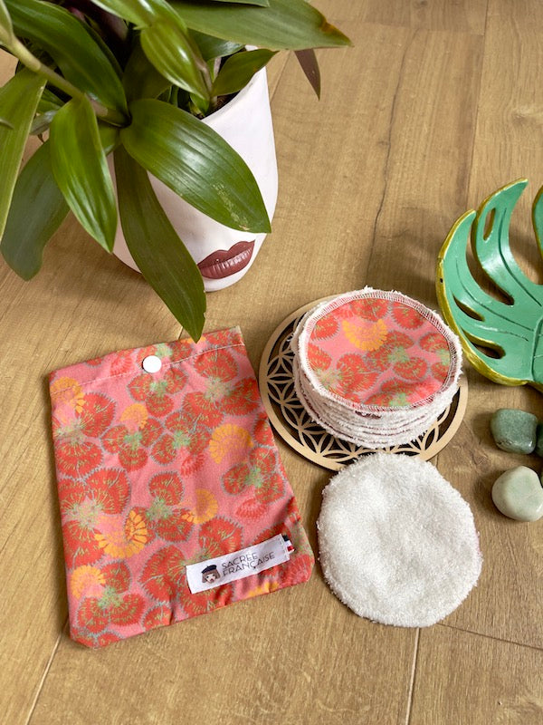 10 cotons réutilisables par lot avec étui de transport