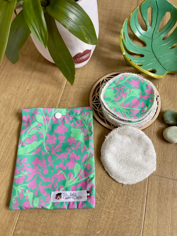 10 cotons réutilisables par lot avec étui de transport