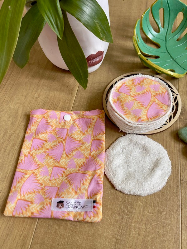 10 cotons réutilisables par lot avec étui de transport