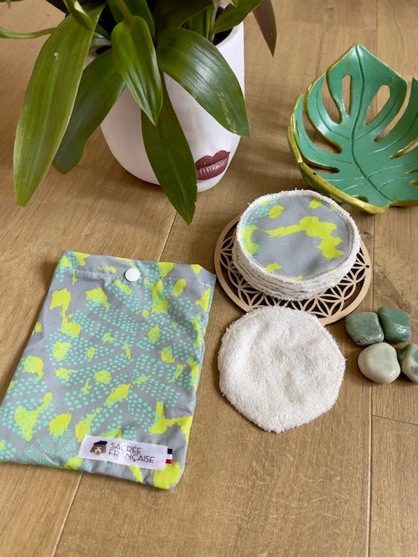 10 cotons réutilisables par lot avec étui de transport