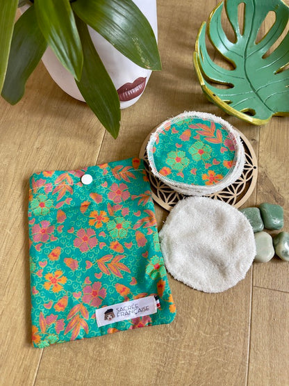 10 cotons réutilisables par lot avec étui de transport