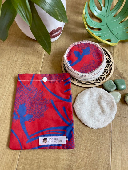 10 cotons réutilisables par lot avec étui de transport