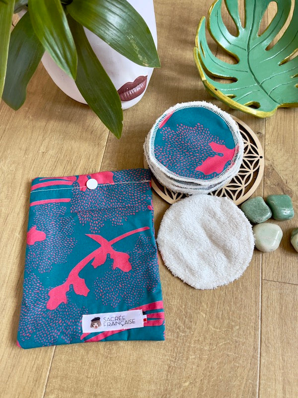 10 cotons réutilisables par lot avec étui de transport