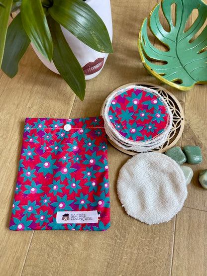 10 cotons réutilisables par lot avec étui de transport