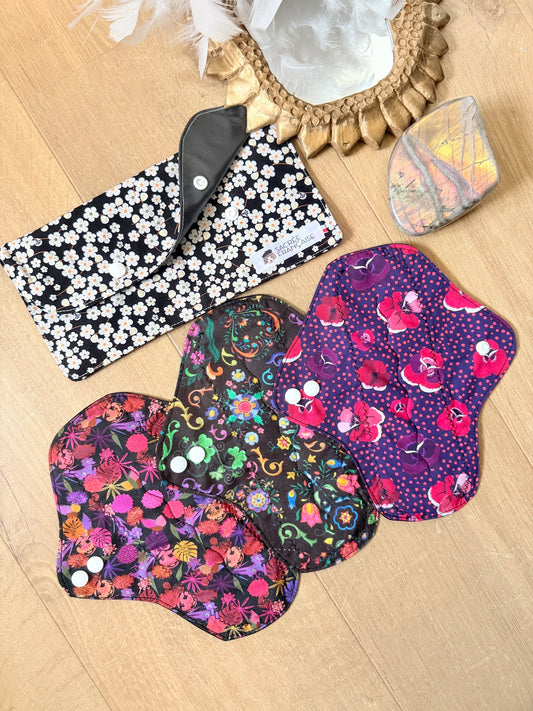 Lot 3 serviettes flux moyen + pochette M noir