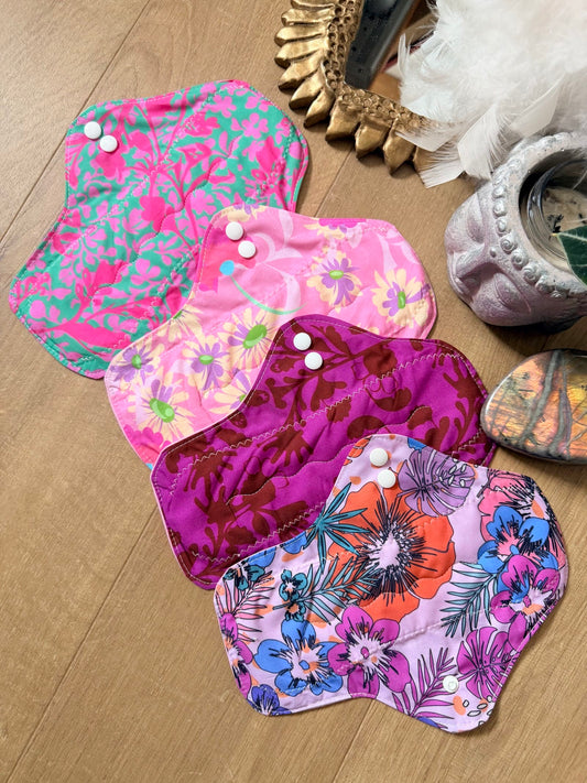 Lot 4 serviettes flux abondants roses