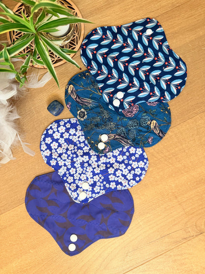 Lot de 4 protège-slips lavables bleu marine