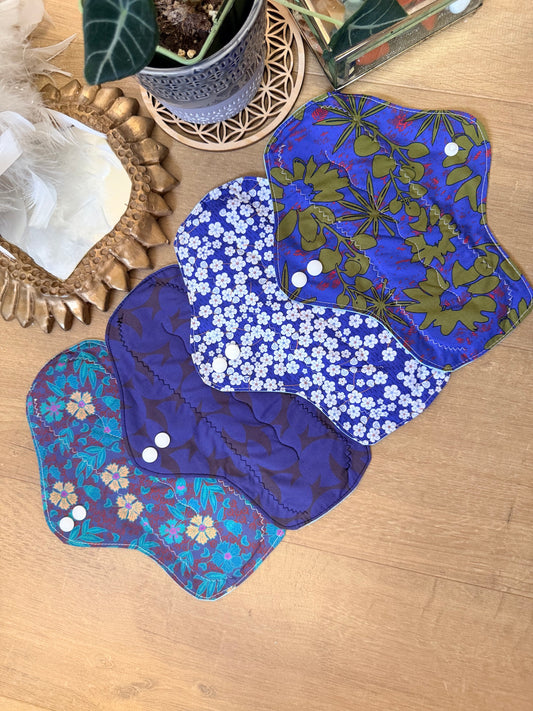 Lot de 4 serviettes flux abondants bleu