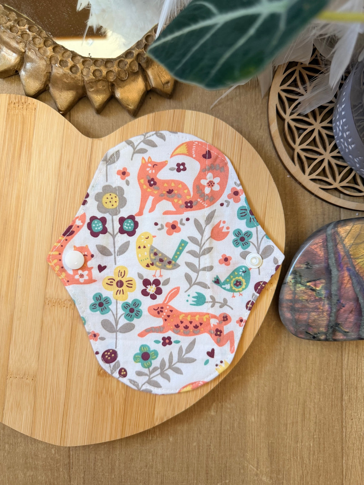 Mini protège-slip animaux de la forêt fond blanc