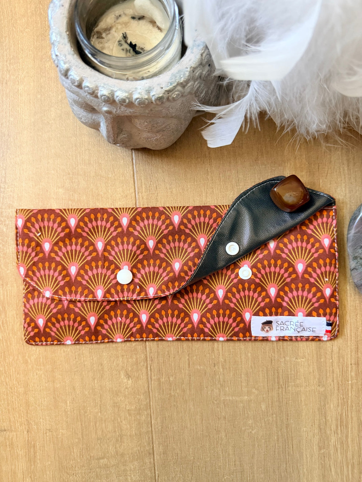 Pochette imperméable Taille L plume de paon oranger