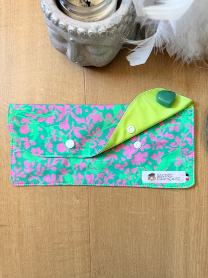 Pochette imperméable Taille L rose et vert