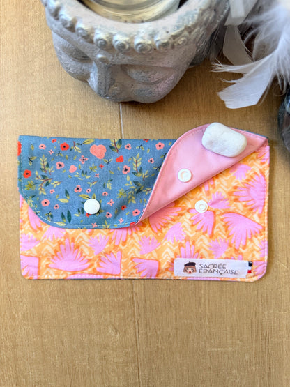 Pochette imperméable taille S gris et rose