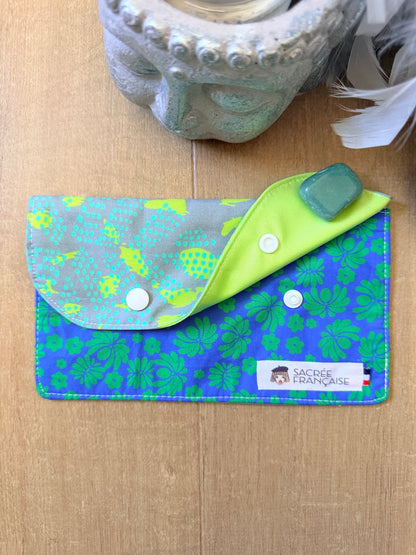 Pochette imperméable taille S verte bi-colore