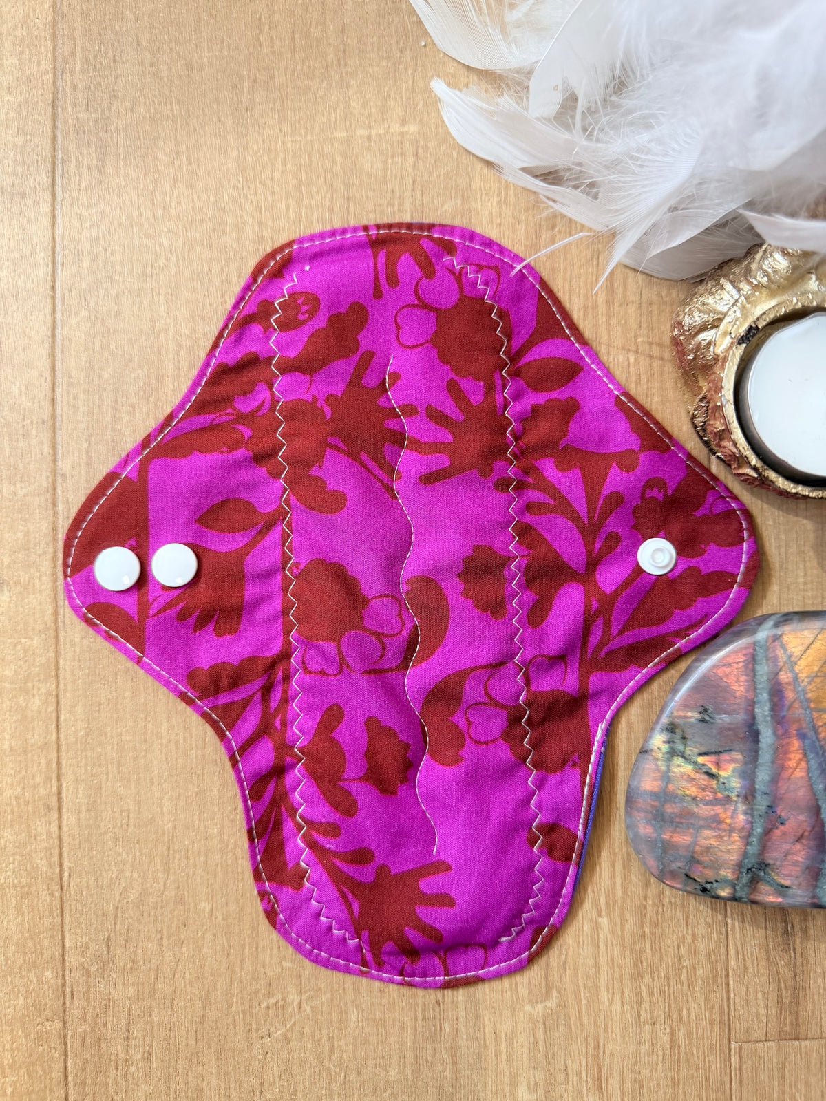 Serviette hygiénique lavable flux moyen fushia